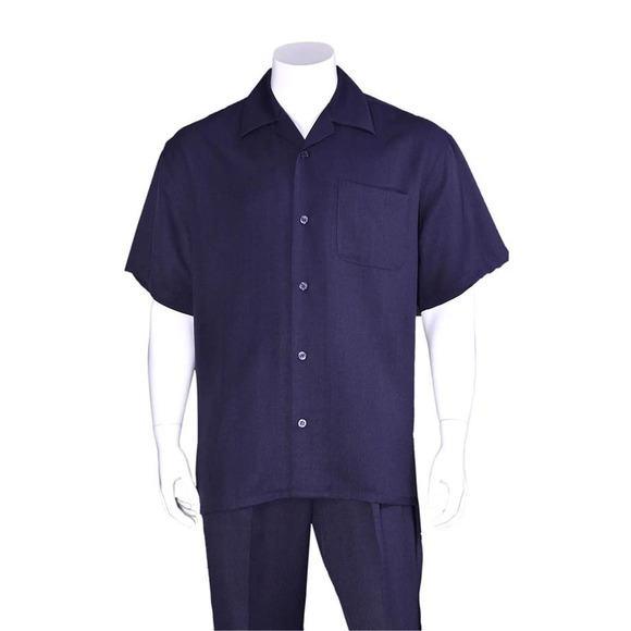 Fortino Landi Men's 2pc Walking Suit 2XL Top & 42 Navy Pants, Design in Italy - Picture 1 of 12